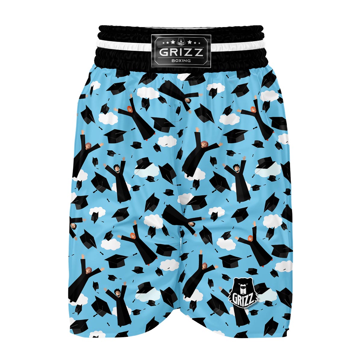 Graduation Day Pattern Print Boxing Shorts-grizzshop