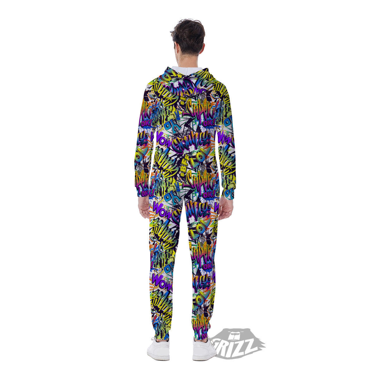 Graffiti Colorful Print Pattern Men's Jumpsuit-grizzshop