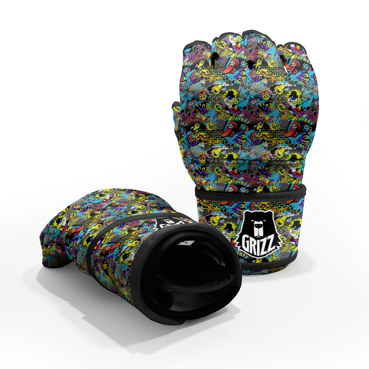 Graffiti Funky Print Pattern MMA Gloves-grizzshop