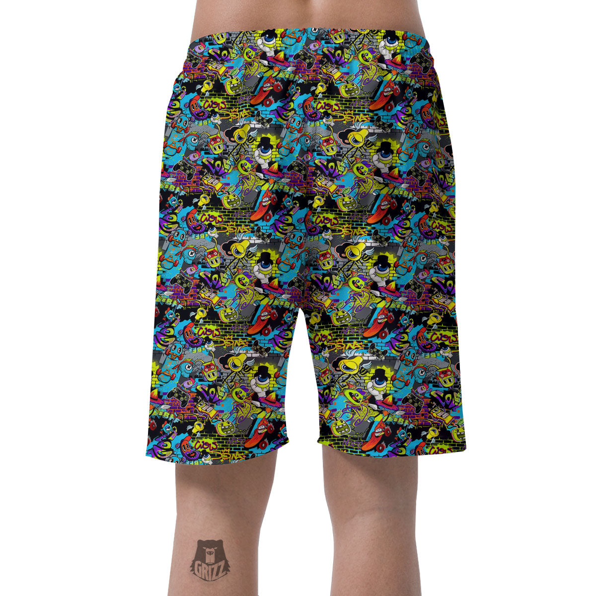 Graffiti Funky Print Pattern Men's Shorts-grizzshop