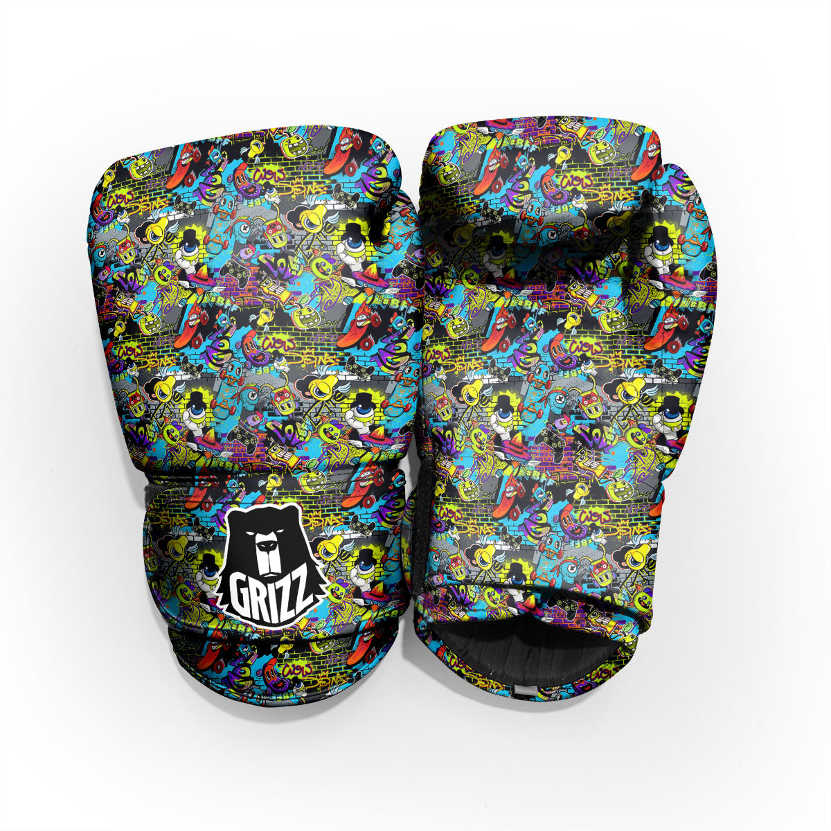 Graffiti Funky Print Pattern Sparring Gloves-grizzshop