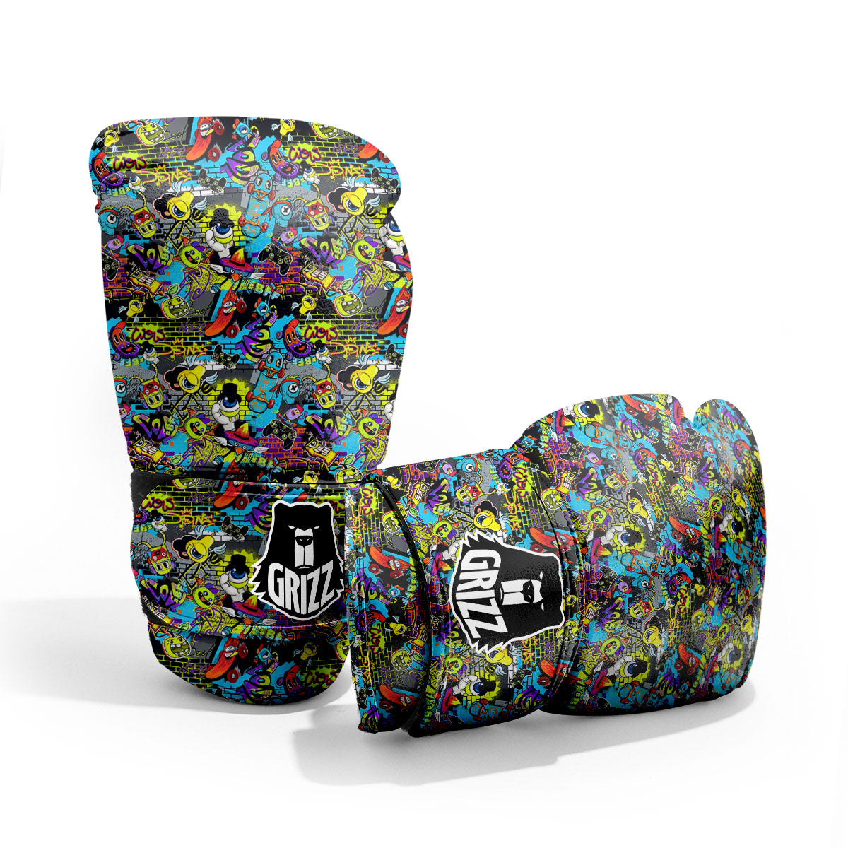 Graffiti Funky Print Pattern Sparring Gloves-grizzshop