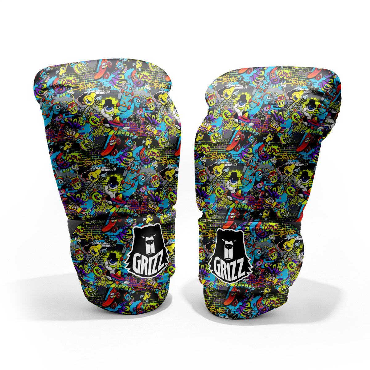 Graffiti Funky Print Pattern Sparring Gloves-grizzshop