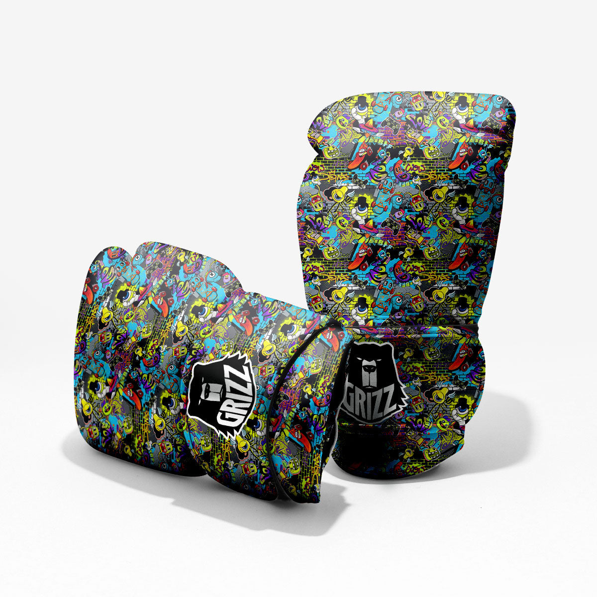 Graffiti Funky Print Pattern Sparring Gloves-grizzshop