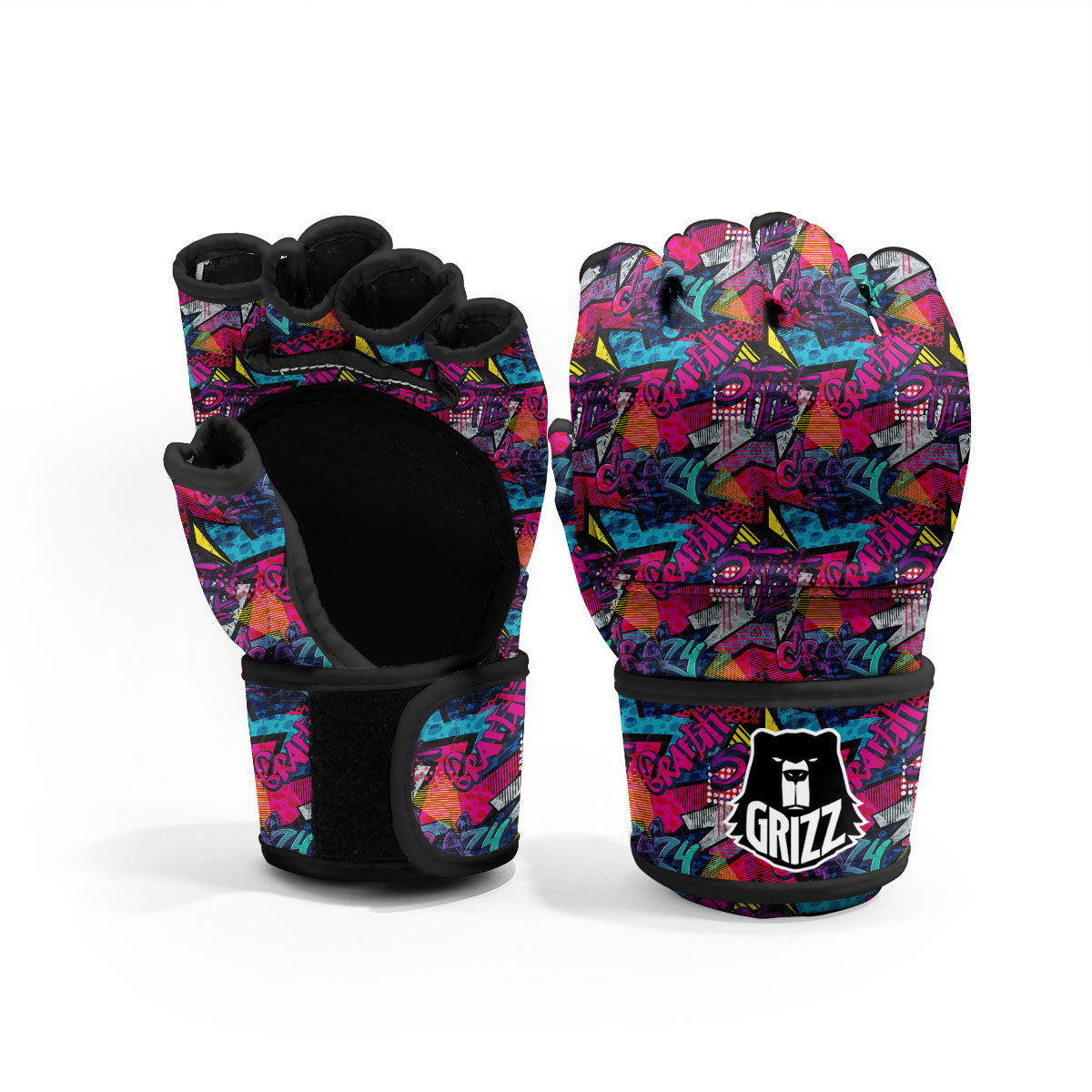 Graffiti Grunge Print Pattern MMA Gloves-grizzshop