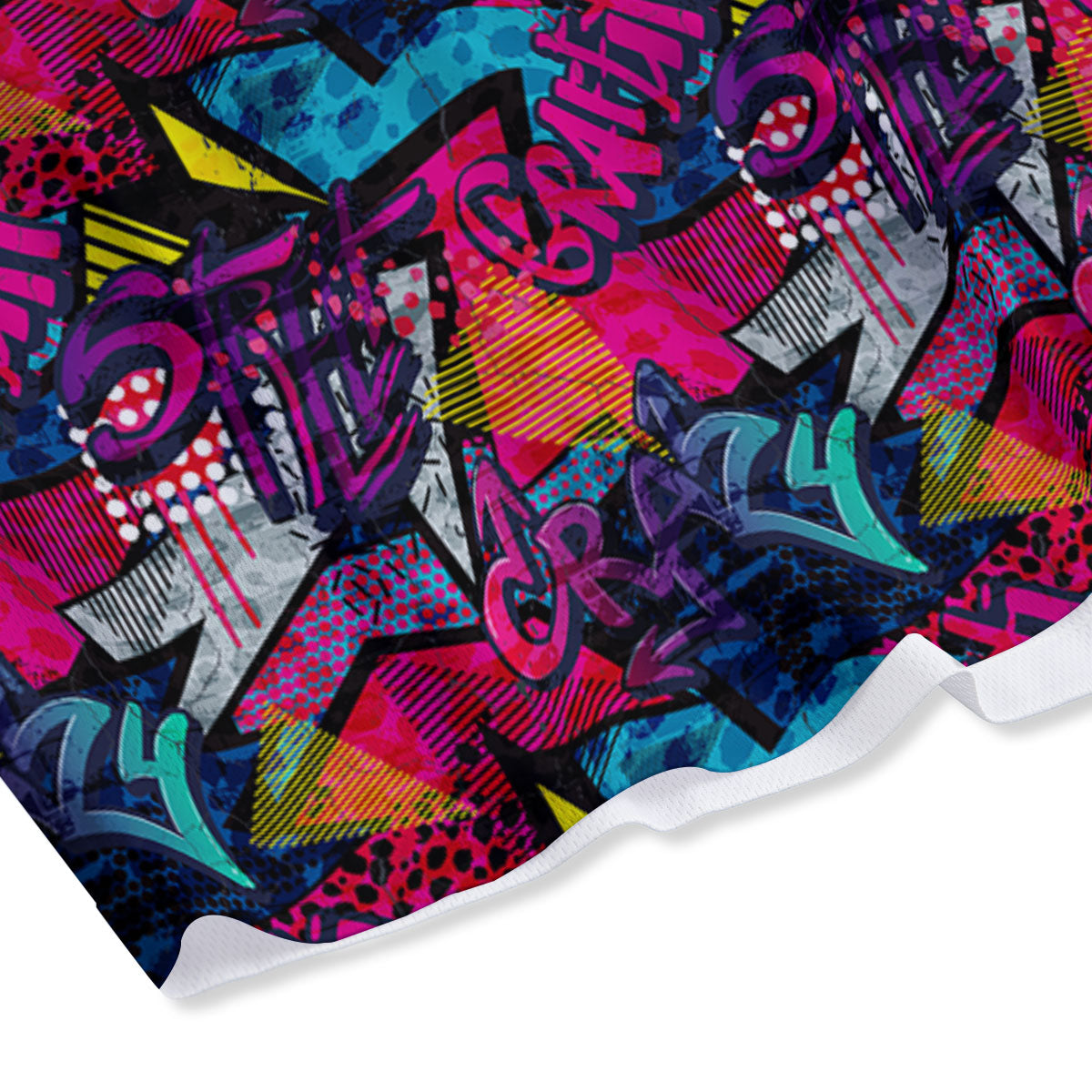 Graffiti Grunge Print Pattern Mesh Shorts