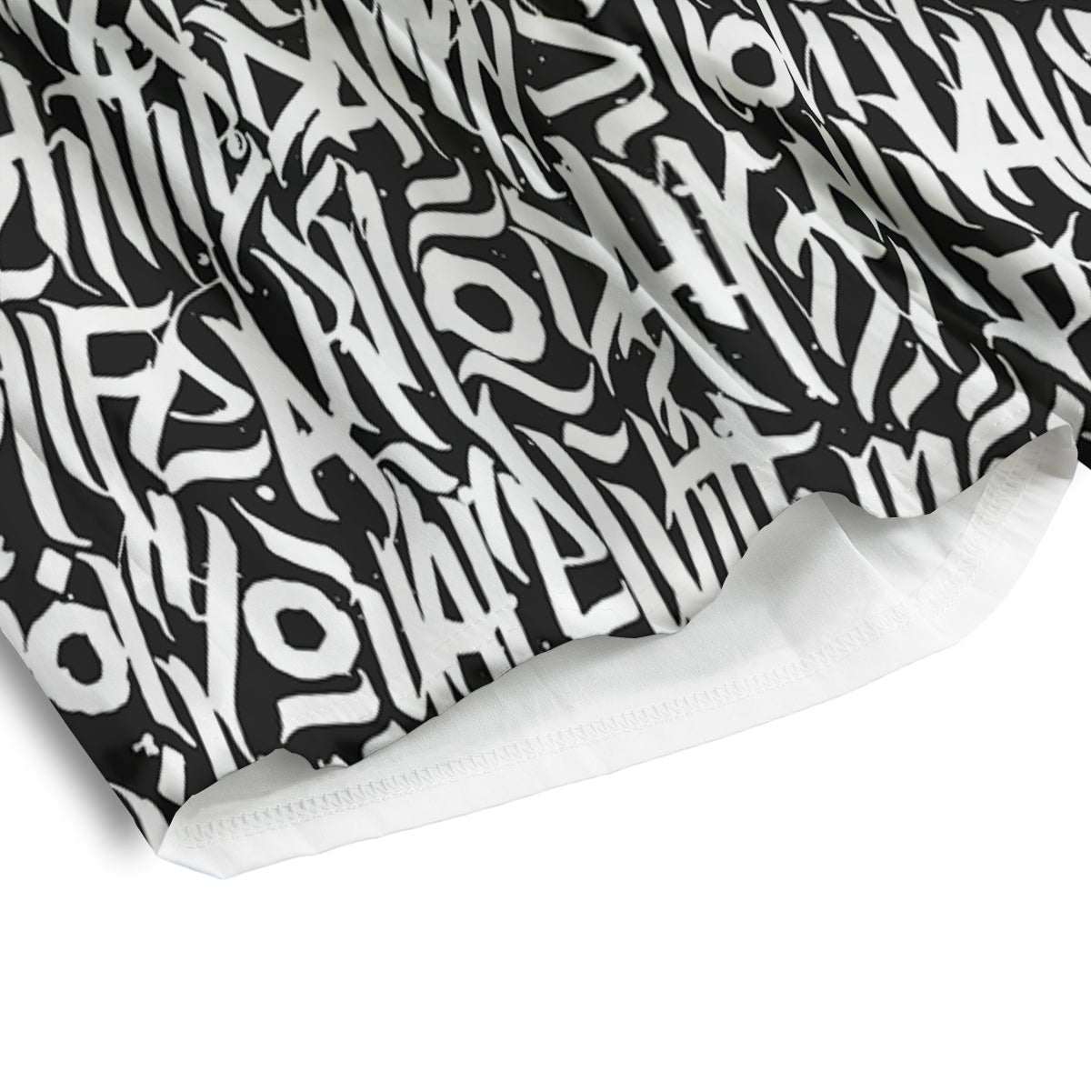 Graffiti Grunge White Text Abstract Print Men's Athletic Shorts