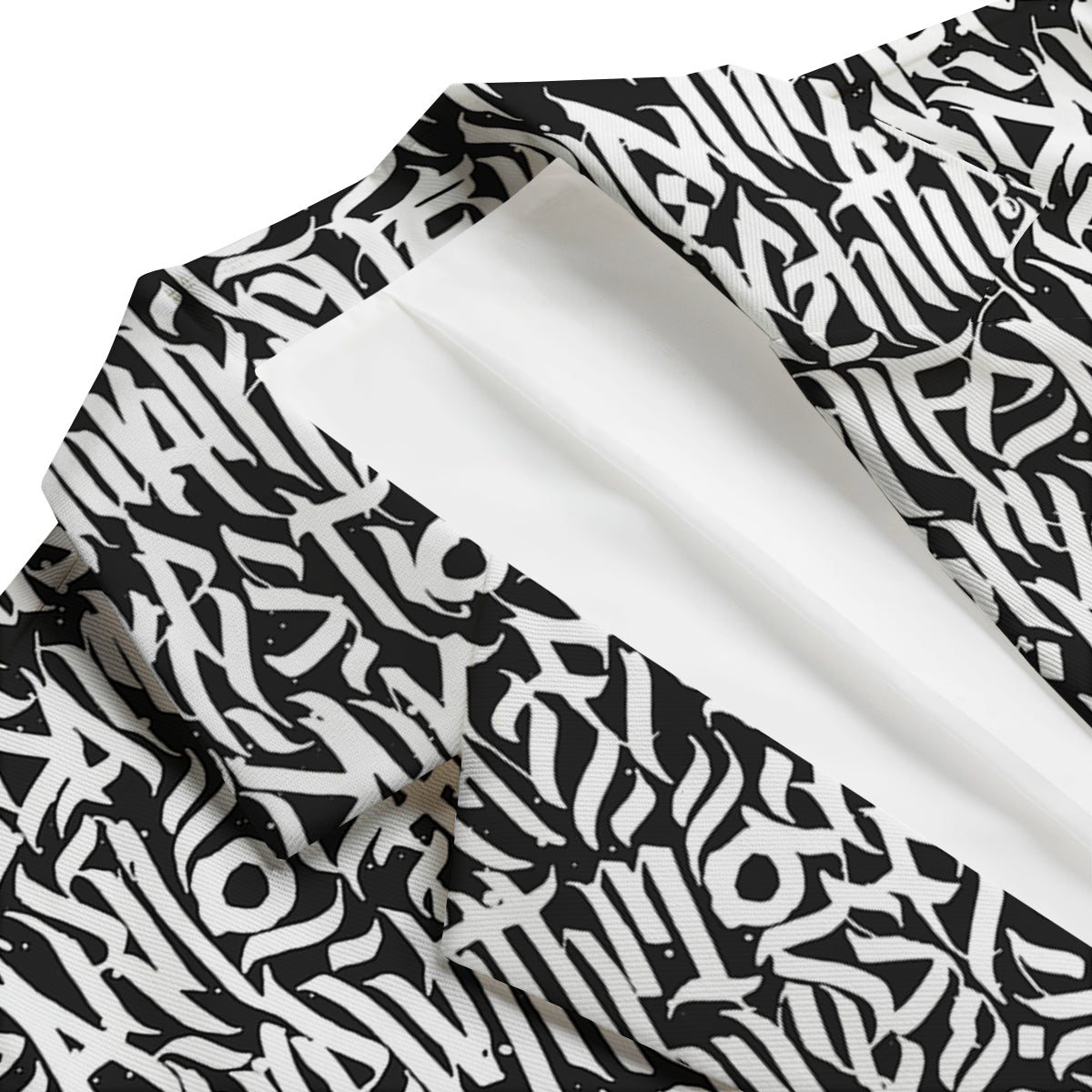 Graffiti Grunge White Text Abstract Print Men's Blazer-grizzshop
