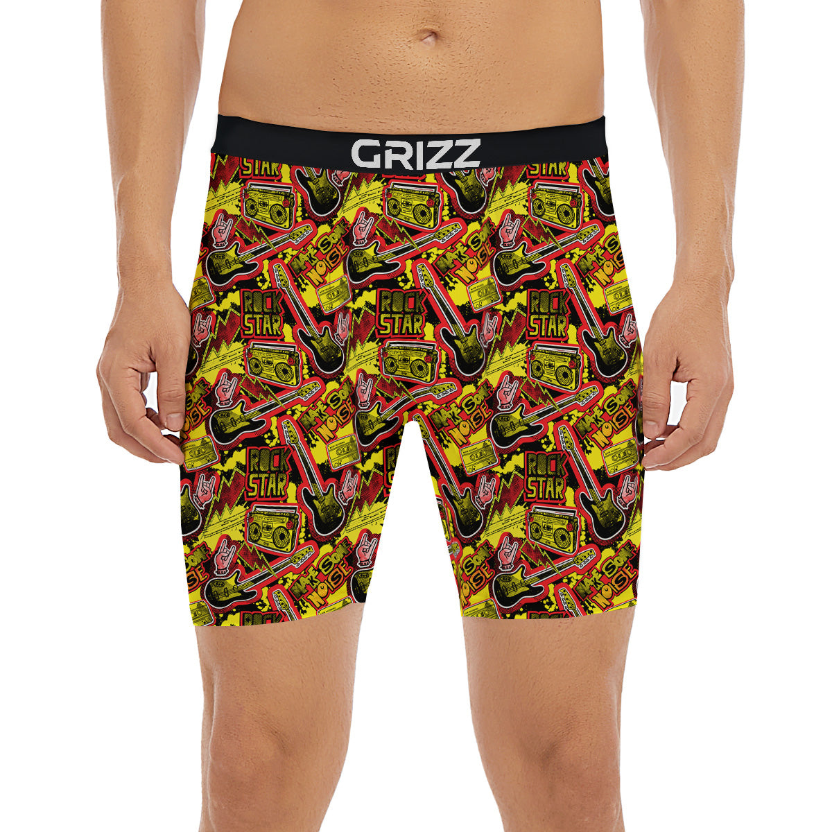 Graffiti Music Rock Star Print Pattern Boxer Briefs-grizzshop