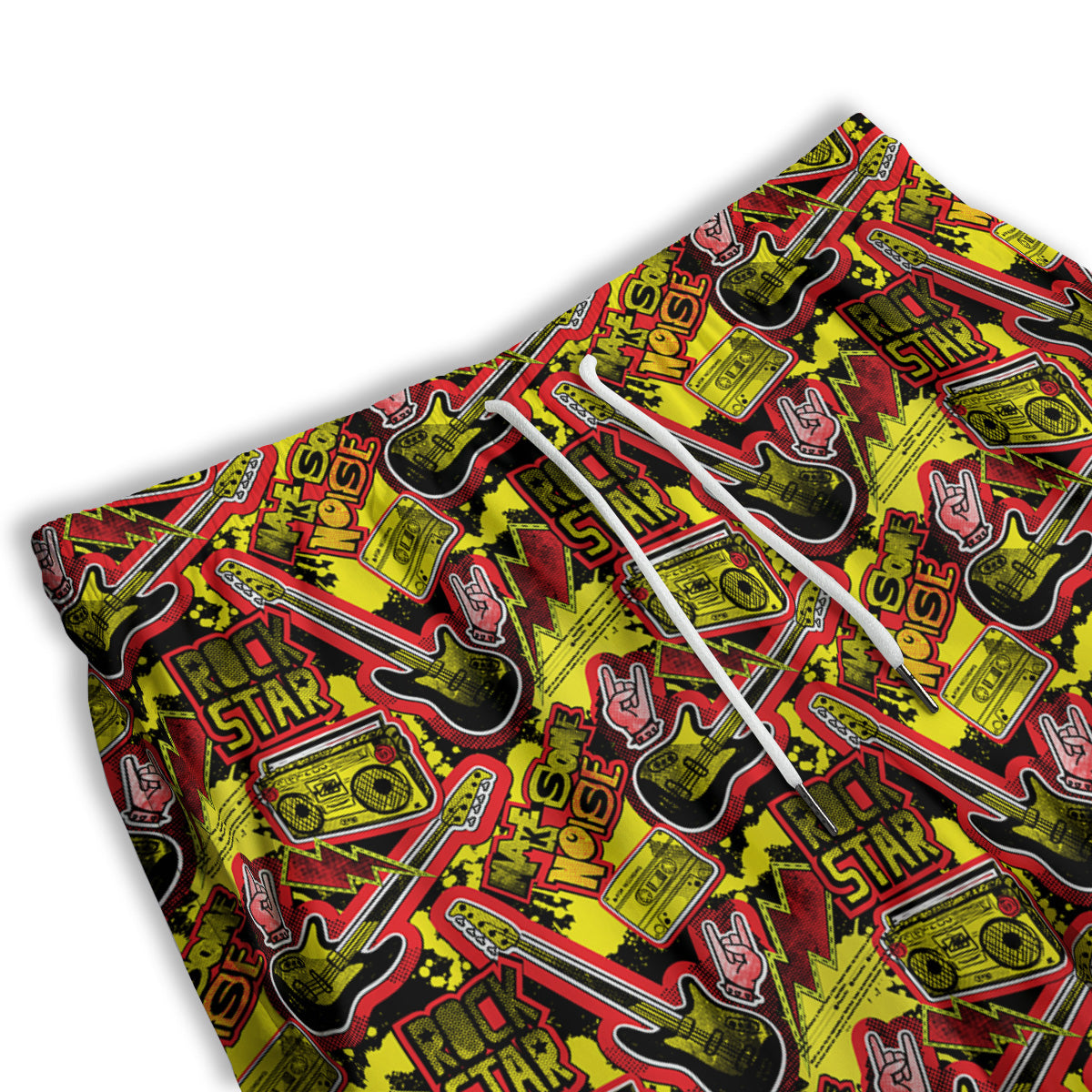 Graffiti Music Rock Star Print Pattern Men's Athletic Shorts