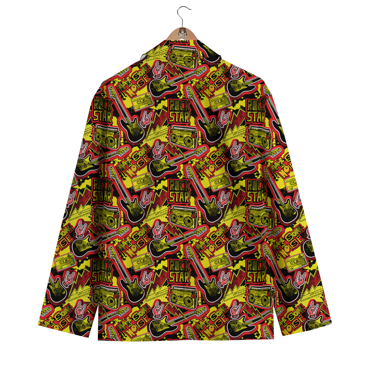 Graffiti Music Rock Star Print Pattern Men's Blazer-grizzshop