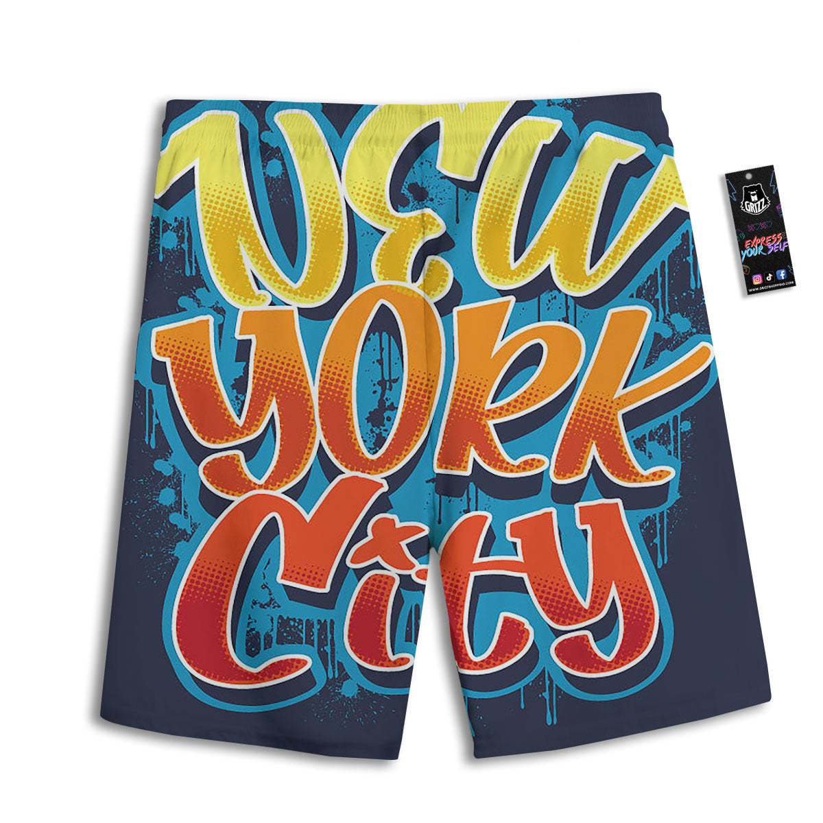 Graffiti NYC Print Men's Athletic Shorts