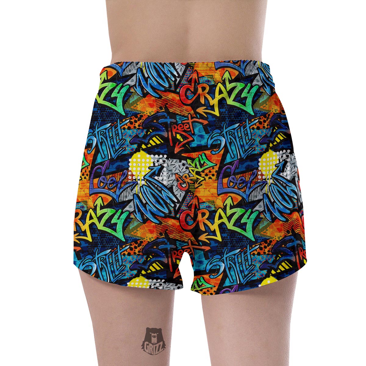 Graffiti Retro Print Pattern Women's Shorts-grizzshop