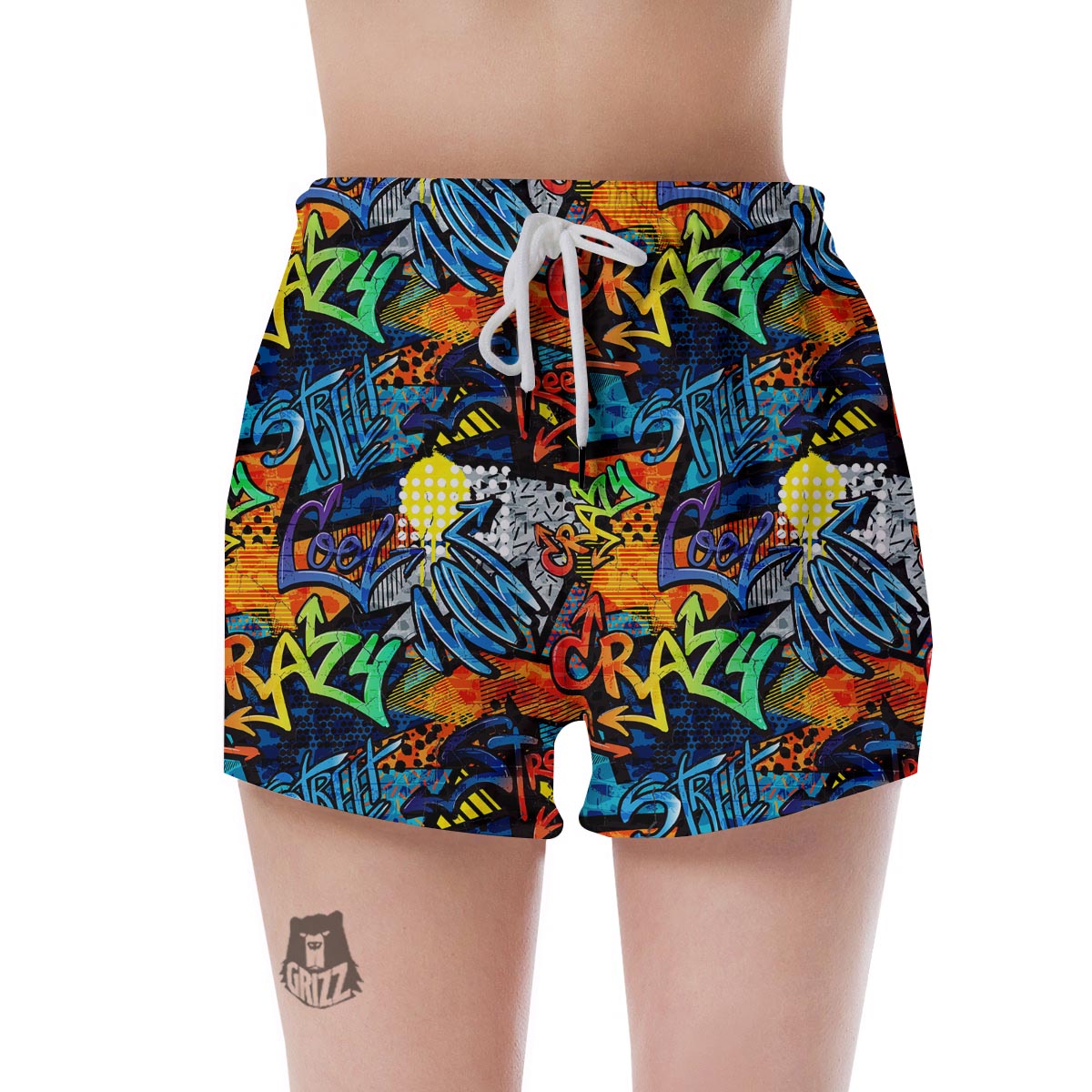 Graffiti Retro Print Pattern Women's Shorts-grizzshop