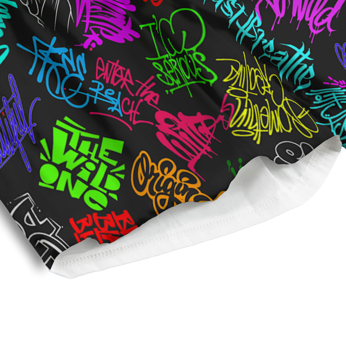 Graffiti Text Colorful Urban Elements Print Pattern Men's Athletic Shorts