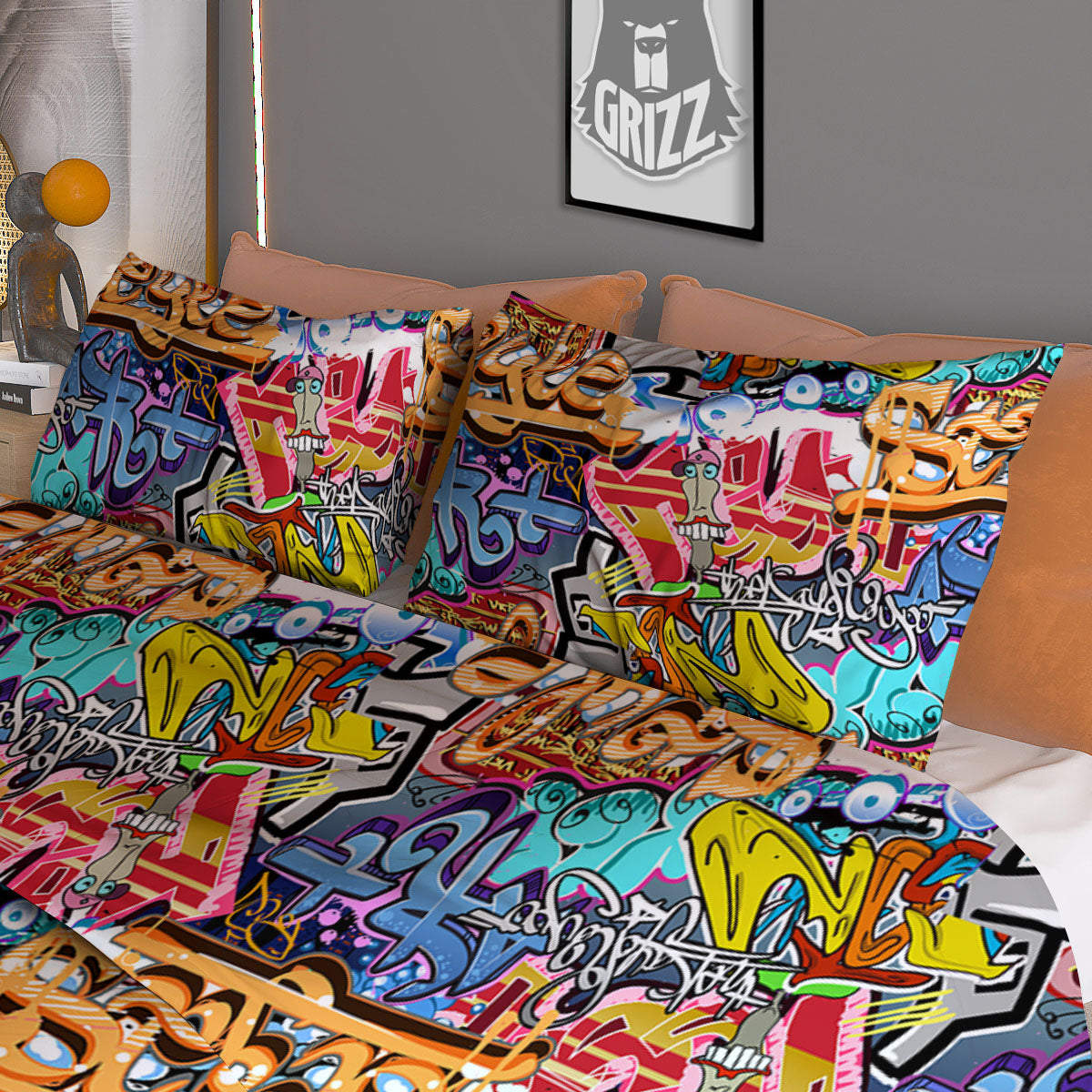 Graffiti Wall Print Duvet Cover Bedding Set