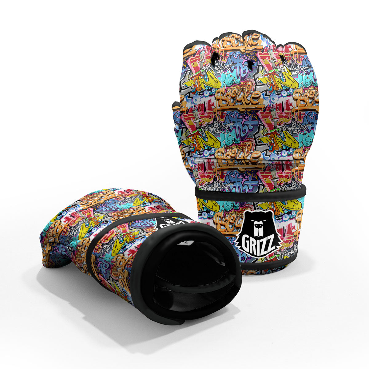Graffiti Wall Print MMA Gloves-grizzshop