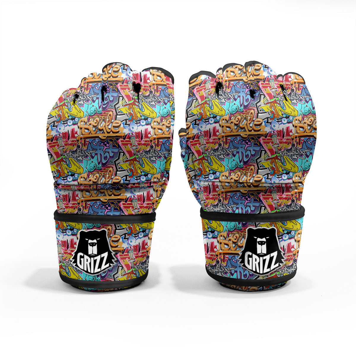 Graffiti Wall Print MMA Gloves-grizzshop