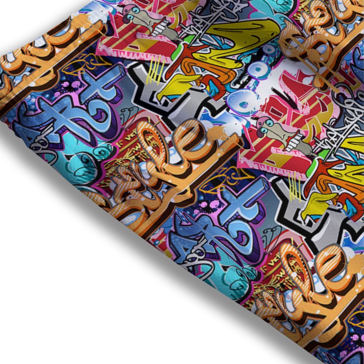 Graffiti Wall Print Mesh Shorts