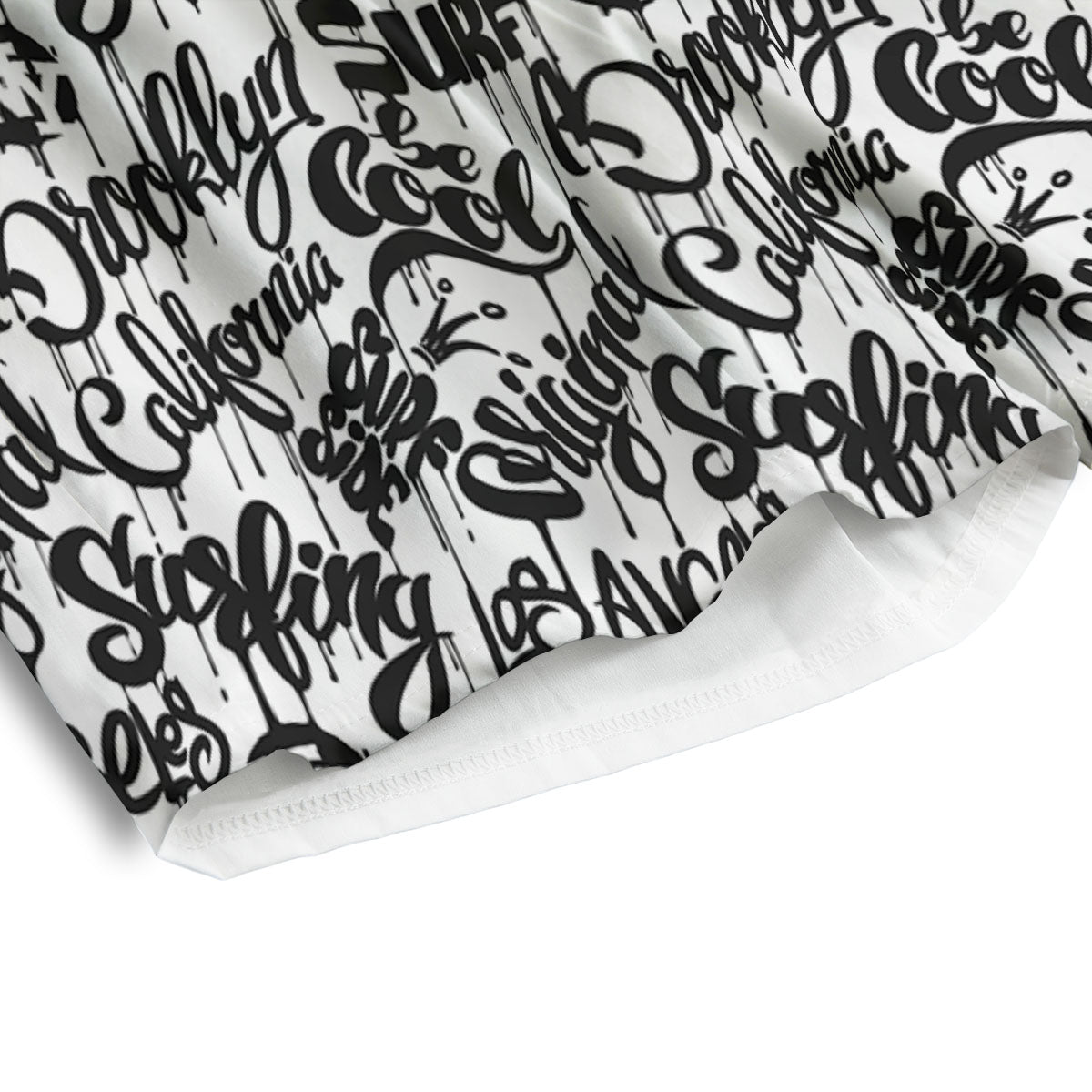 Graffiti White And Black Print Pattern Men's Athletic Shorts