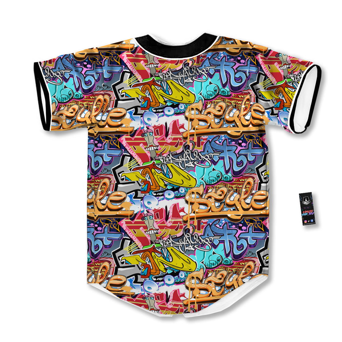 Graffity Street Art Print Pattern Baseball Jersey-grizzshop