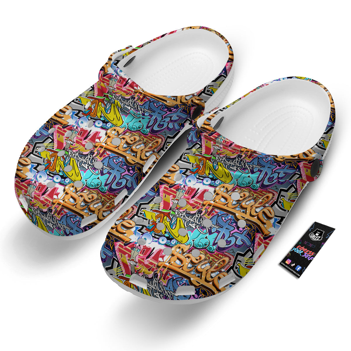 Graffity Street Art Print Pattern Clog-grizzshop