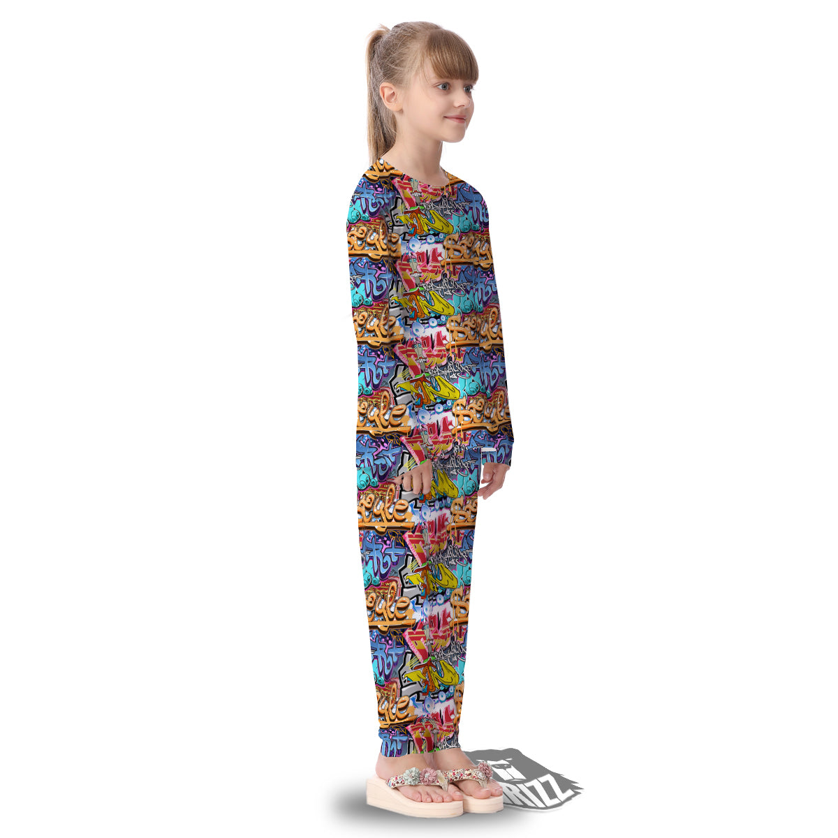 Graffity Street Art Print Pattern Kid's Pajamas-grizzshop