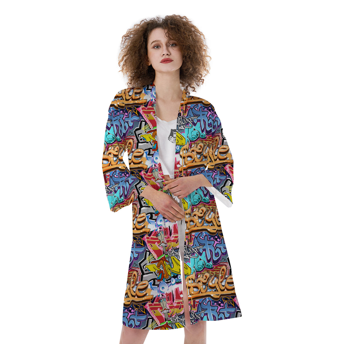 Graffity Street Art Print Pattern Kimono-grizzshop