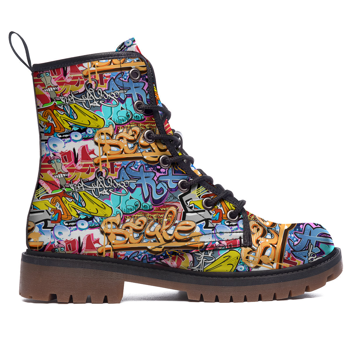 Graffity Street Art Print Pattern Work Boots-grizzshop