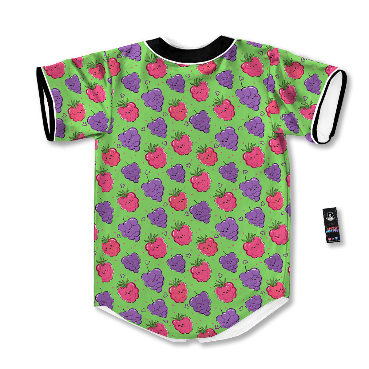 Grape Cute Print Pattern Baseball Jersey-grizzshop