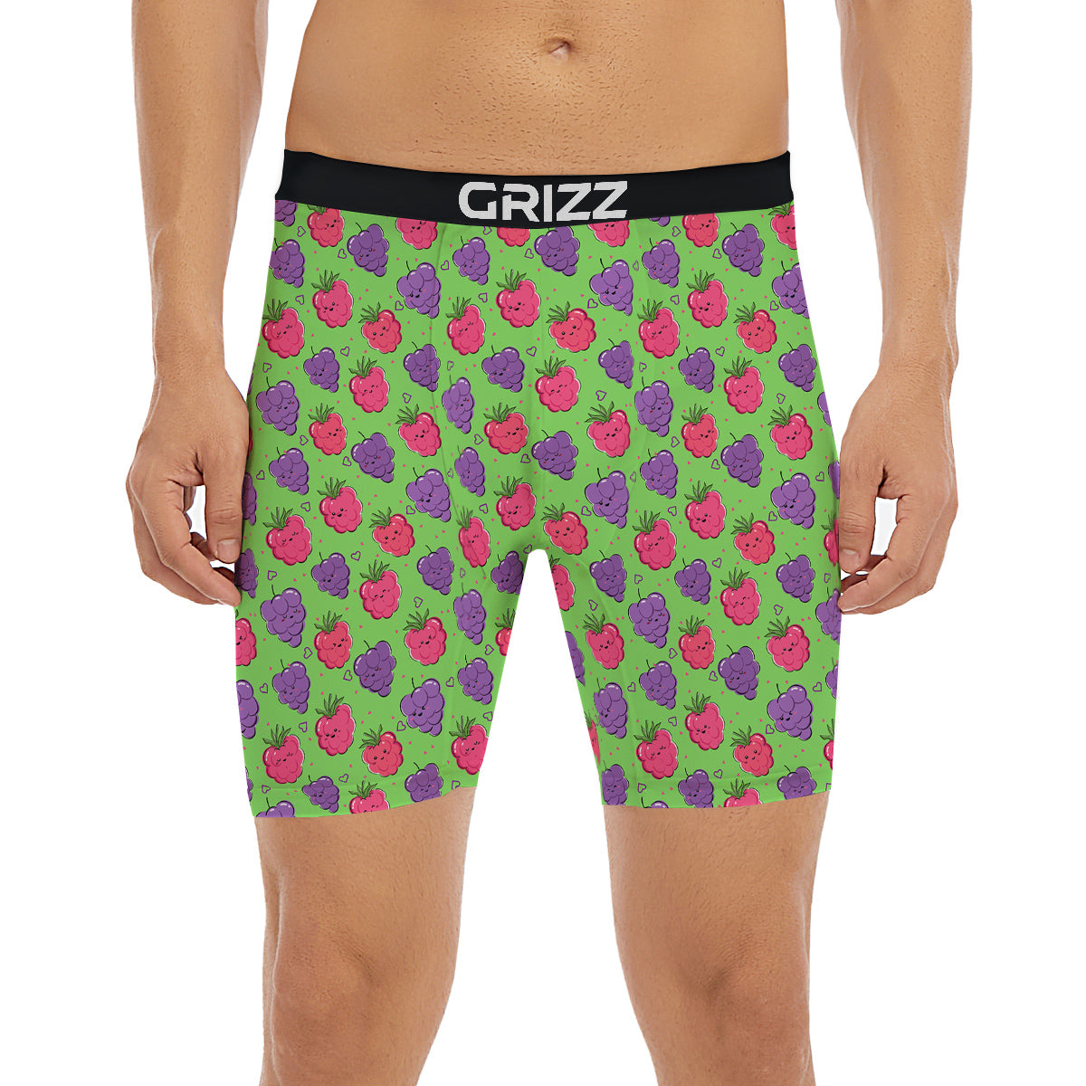 Grape Cute Print Pattern Boxer Briefs-grizzshop