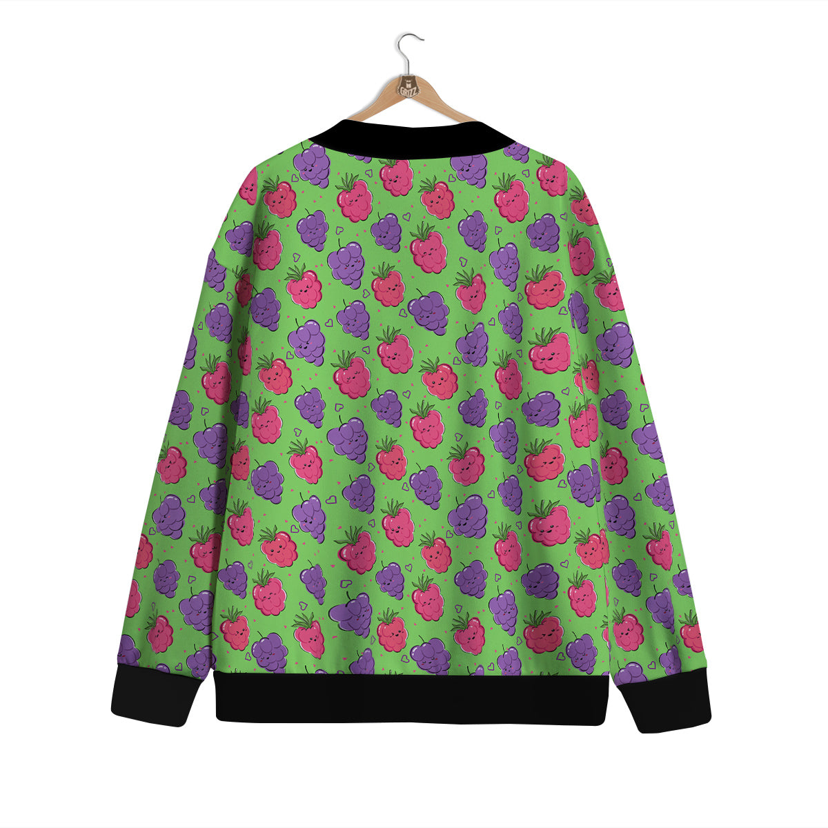 Grape Cute Print Pattern Cardigan-grizzshop