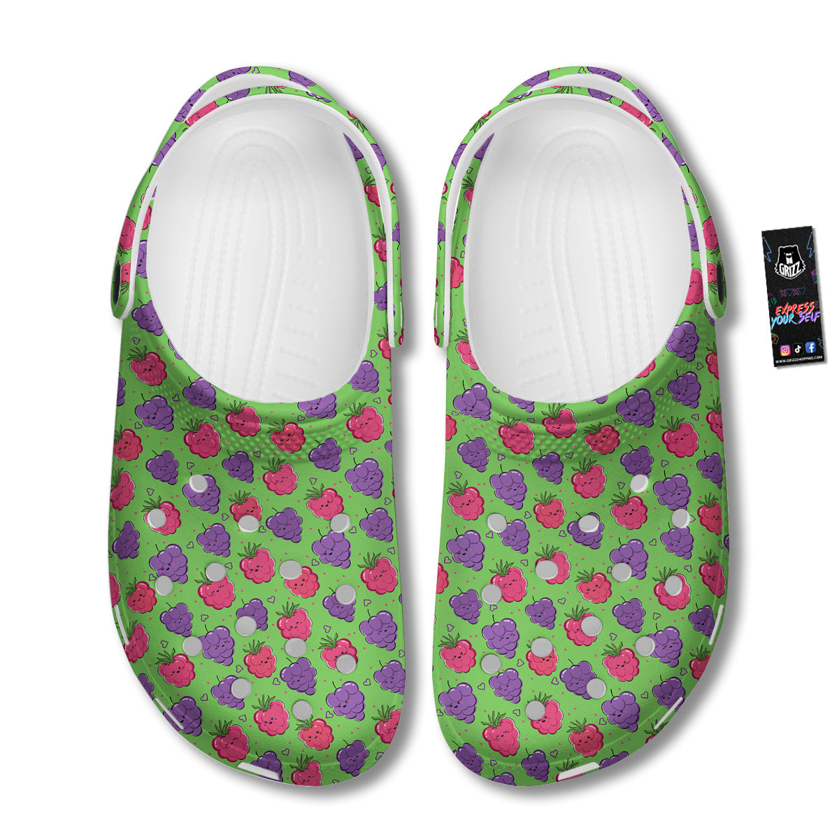 Grape Cute Print Pattern Clog-grizzshop