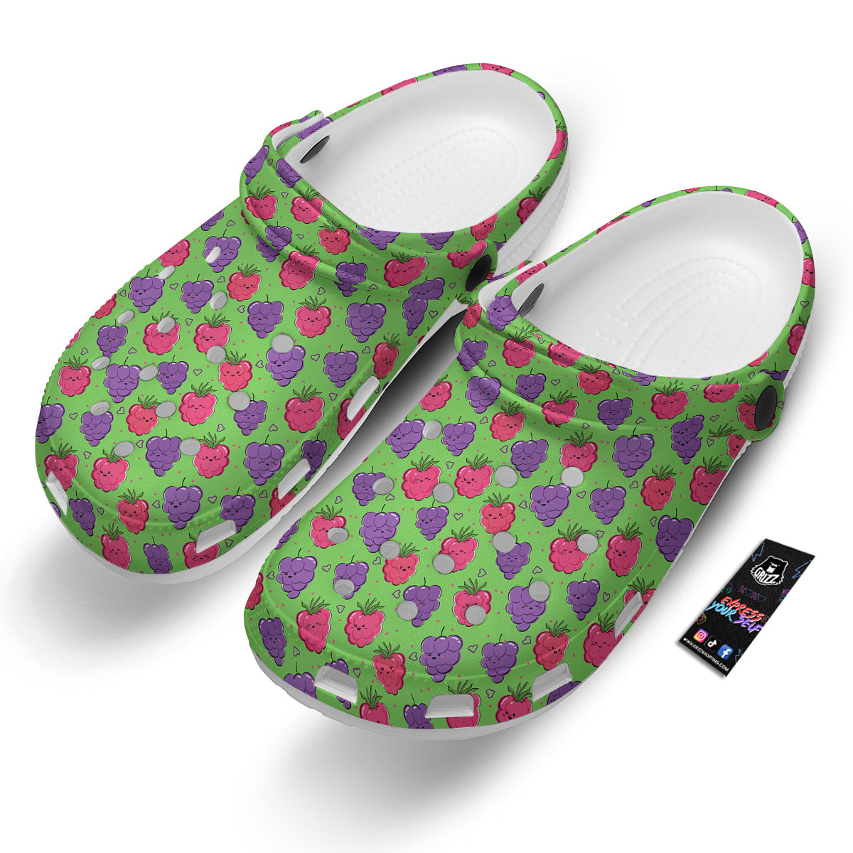 Grape Cute Print Pattern Clog-grizzshop