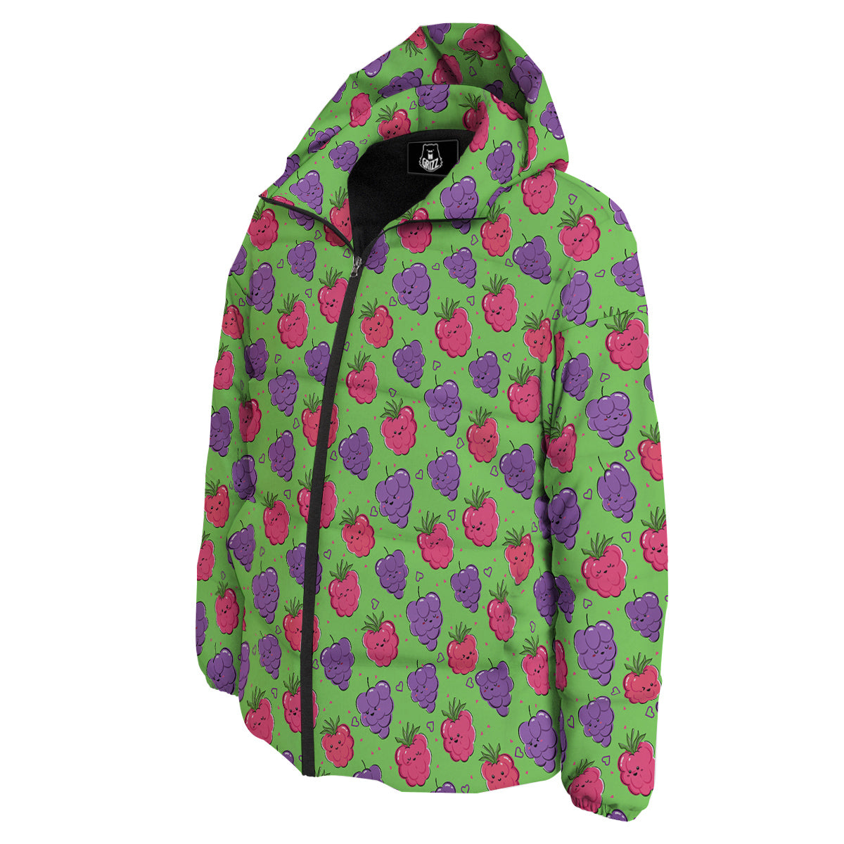 Grape Cute Print Pattern Down Jacket-grizzshop