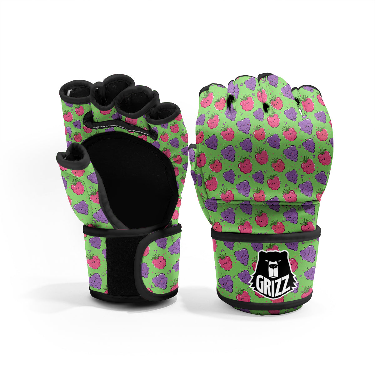 Grape Cute Print Pattern MMA Gloves-grizzshop
