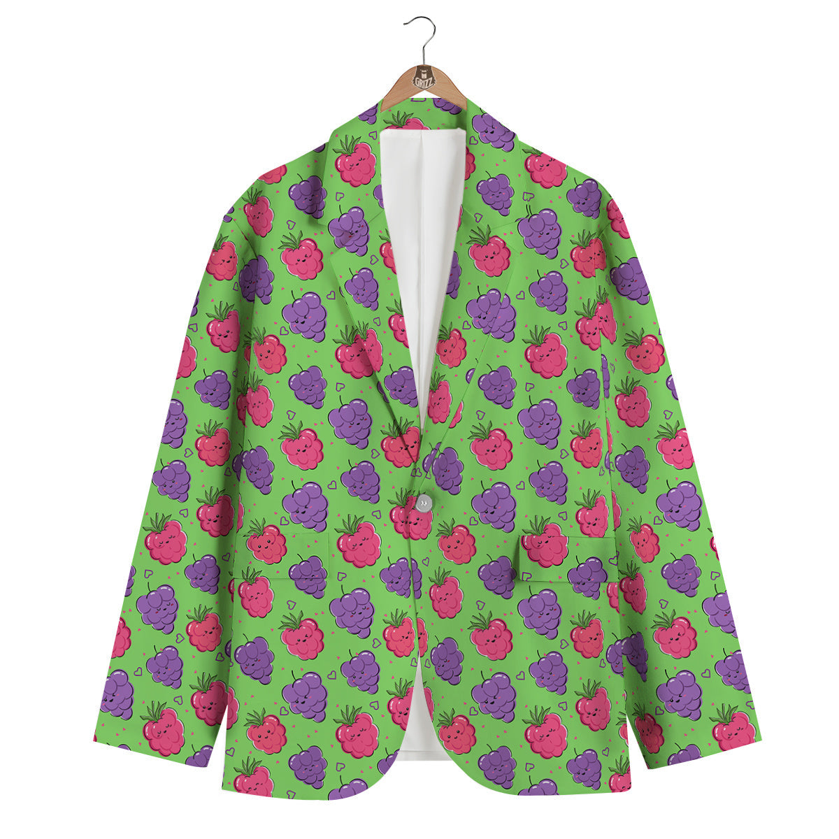 Grape Cute Print Pattern Men's Blazer-grizzshop