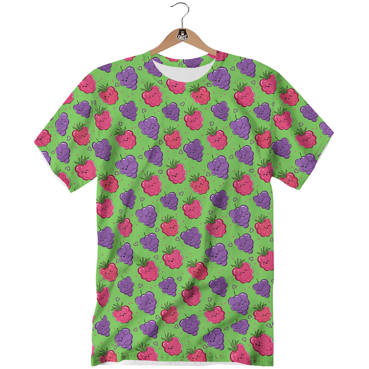 Grape Cute Print Pattern T-Shirt-grizzshop