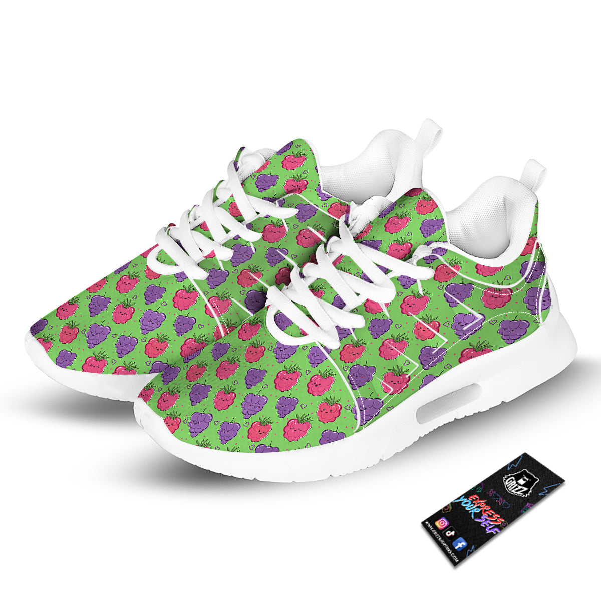 Grape Cute Print Pattern Tennis Shoes-grizzshop