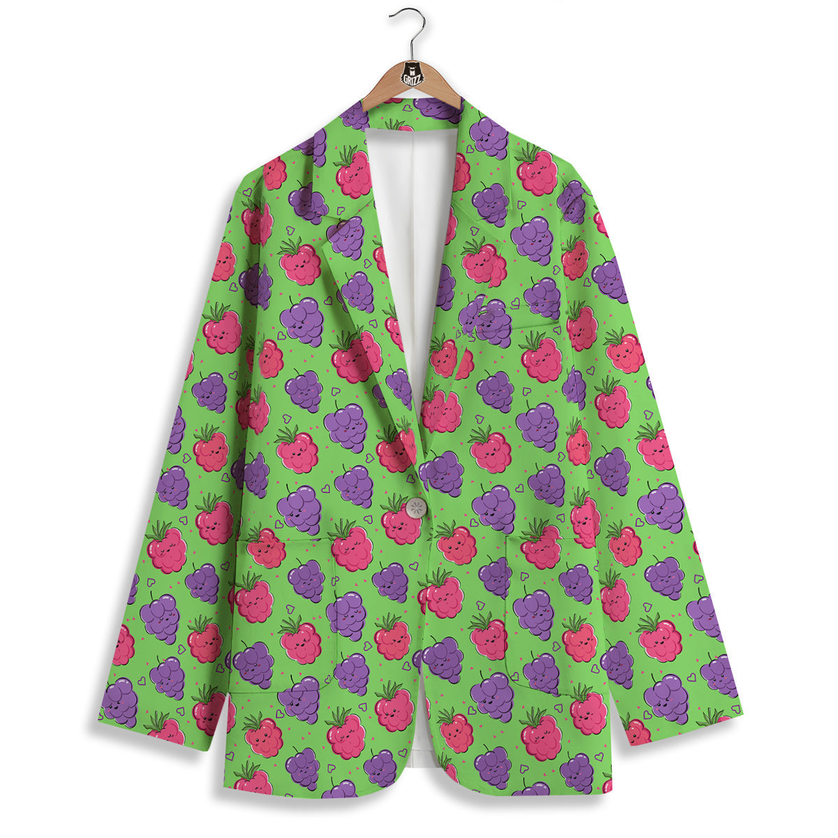 Grape Cute Print Pattern Women's Blazer-grizzshop