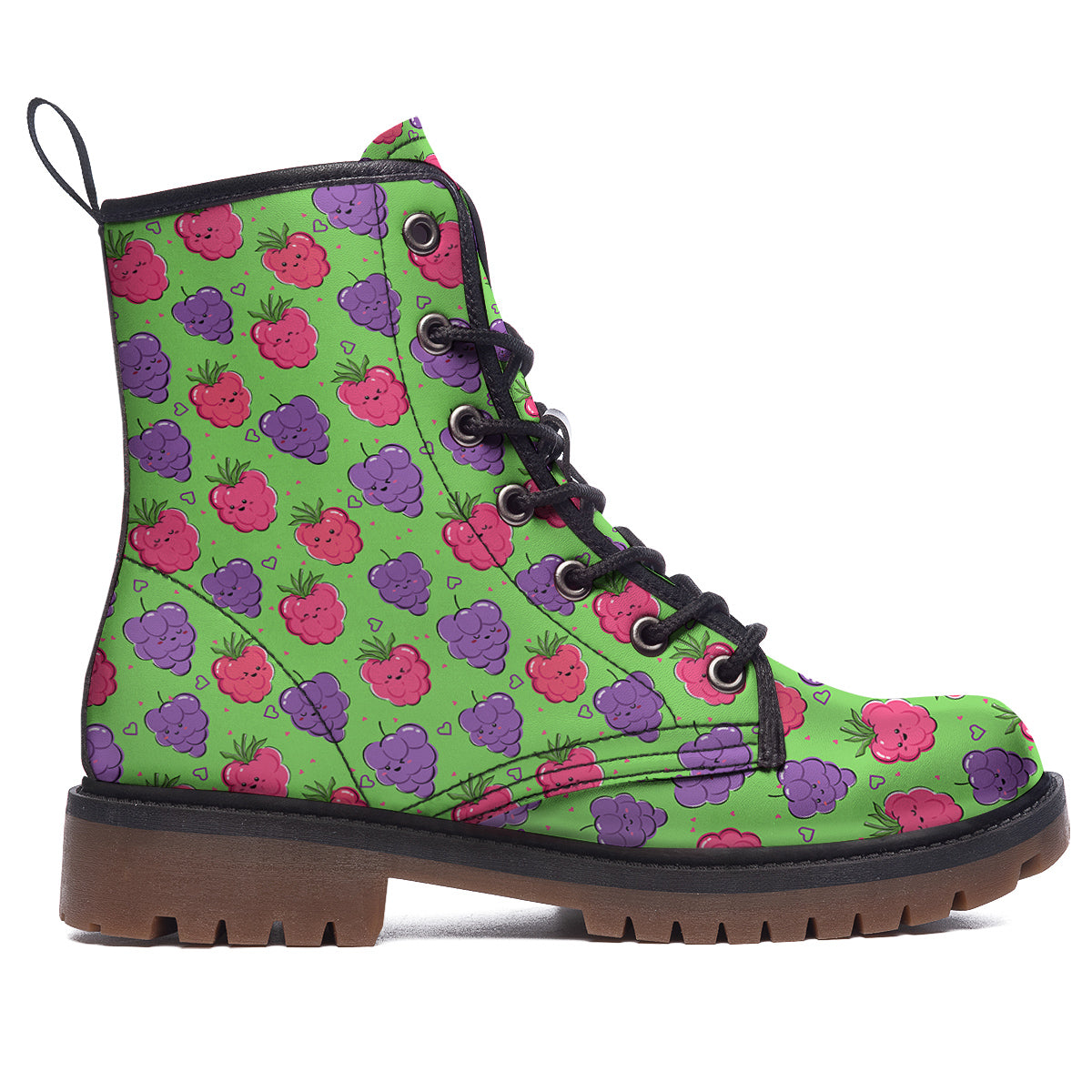 Grape Cute Print Pattern Work Boots-grizzshop