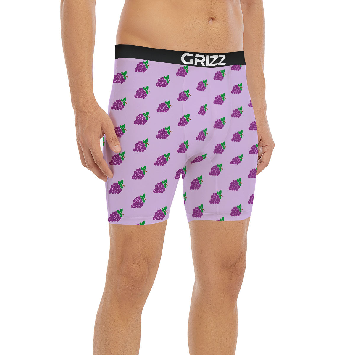 Grape Purple Print Pattern Boxer Briefs-grizzshop