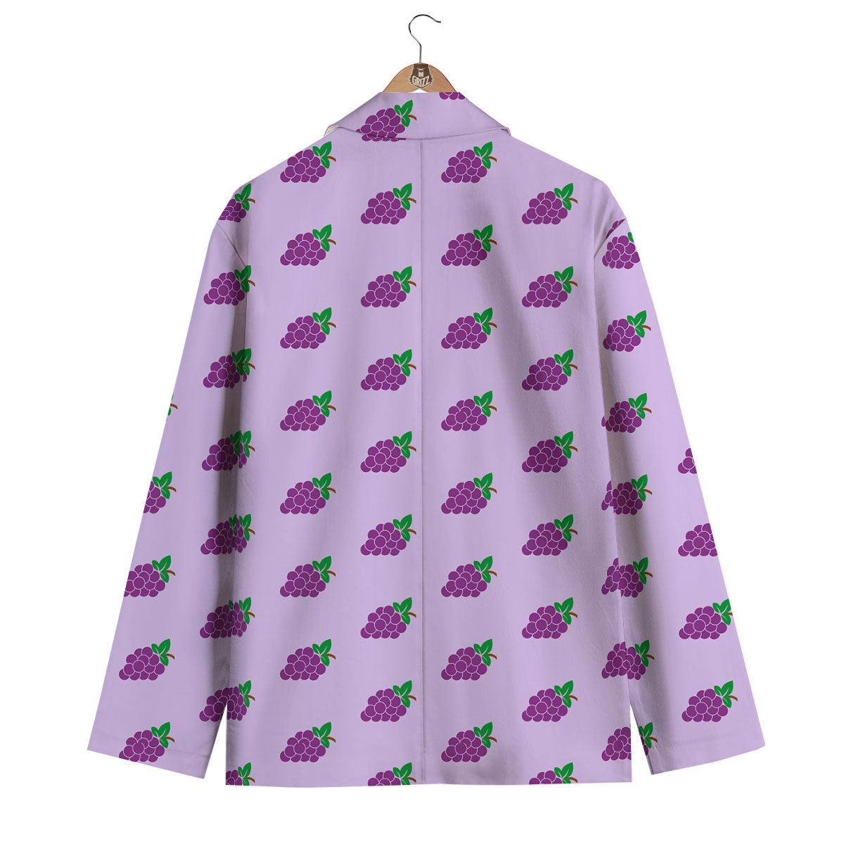 Grape Purple Print Pattern Men's Blazer-grizzshop