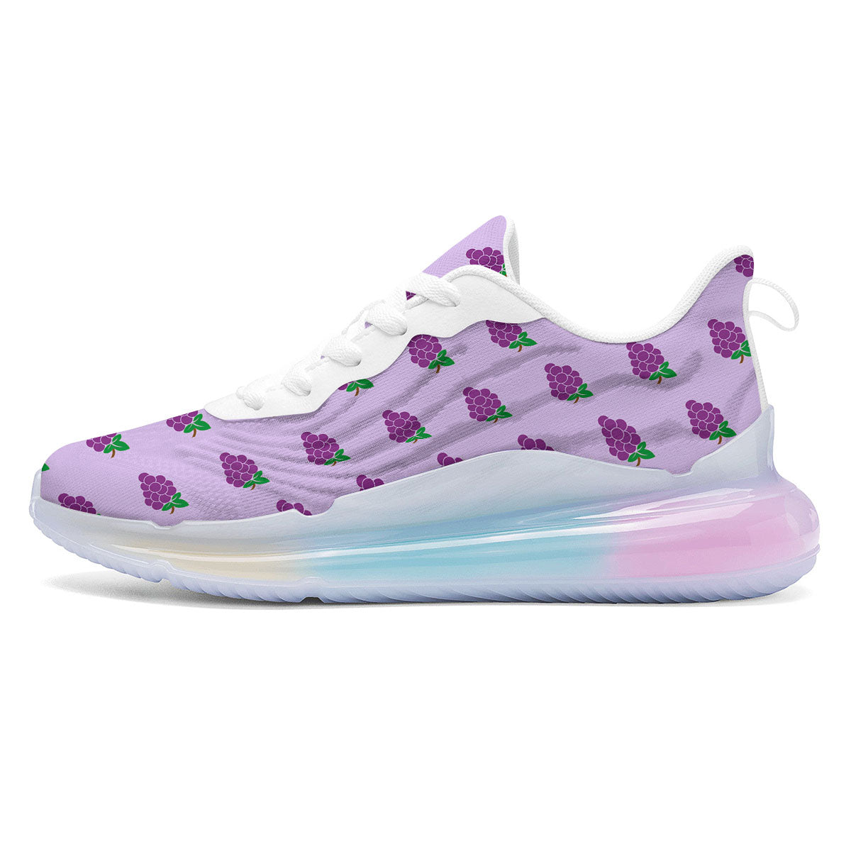 Grape Purple Print Pattern Running Sneakers-grizzshop