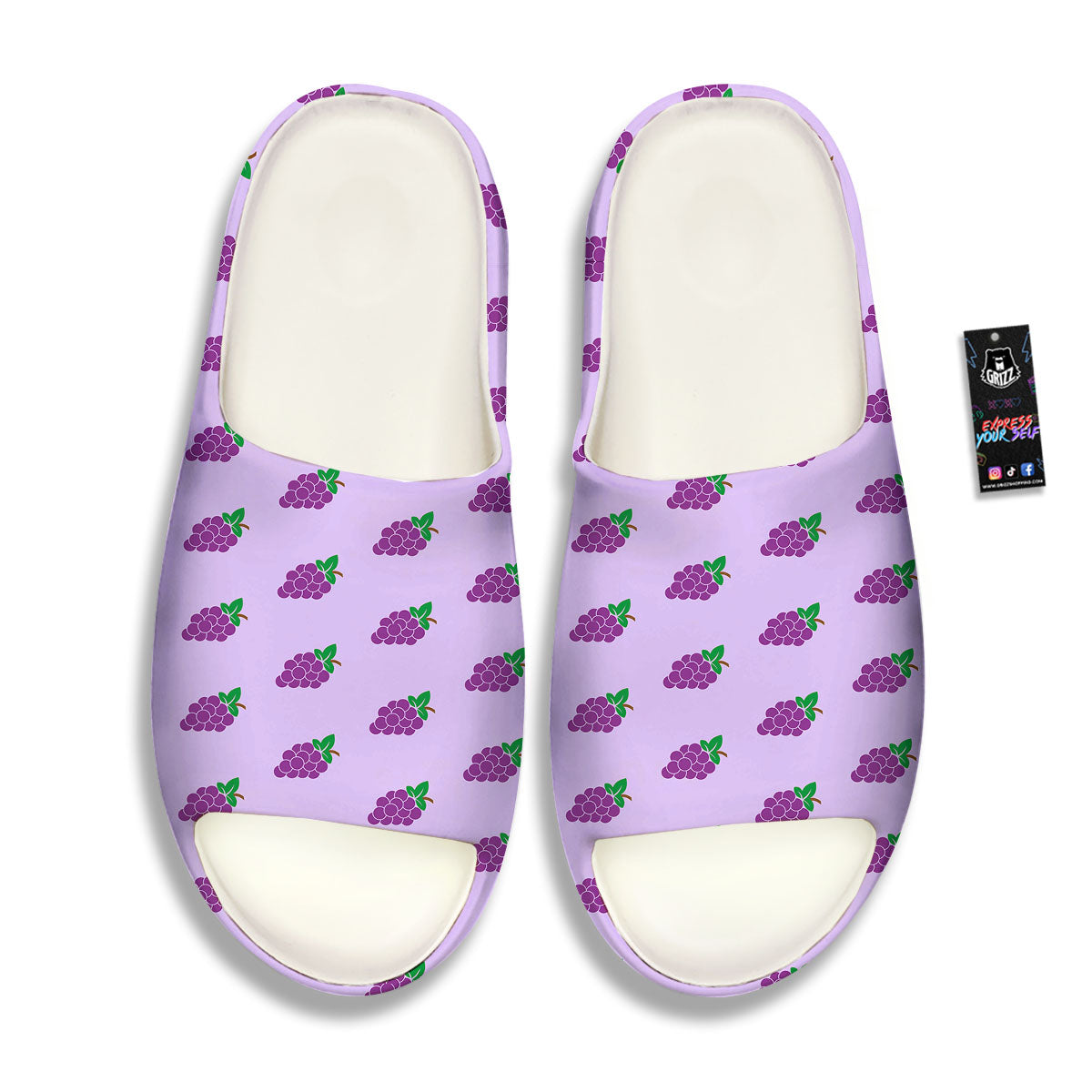 Grape Purple Print Pattern Sandals-grizzshop