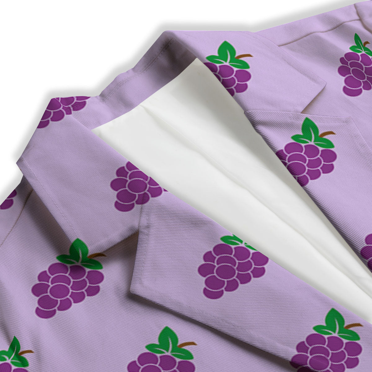 Grape Purple Print Pattern Women's Blazer-grizzshop
