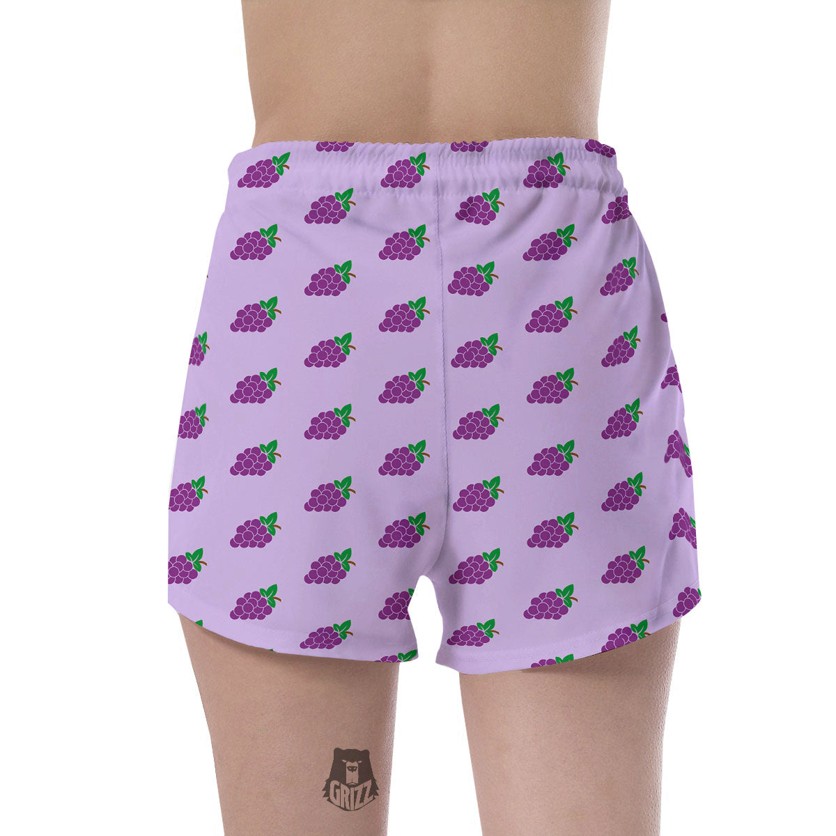 Grape Purple Print Pattern Women's Shorts-grizzshop
