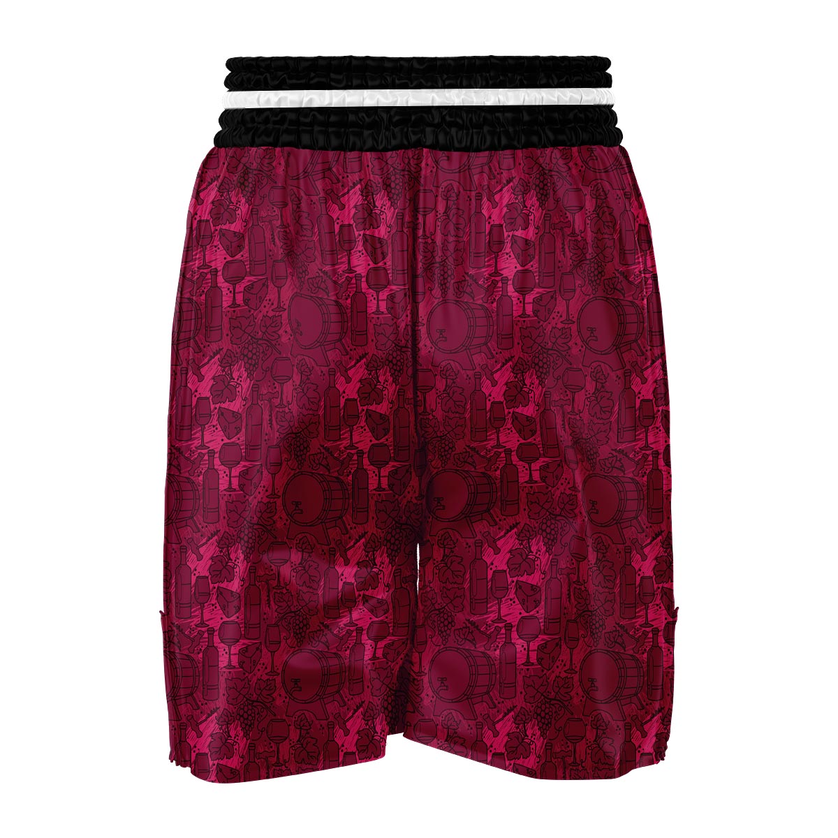Grape Red Wine Pattern Print Boxing Shorts-grizzshop
