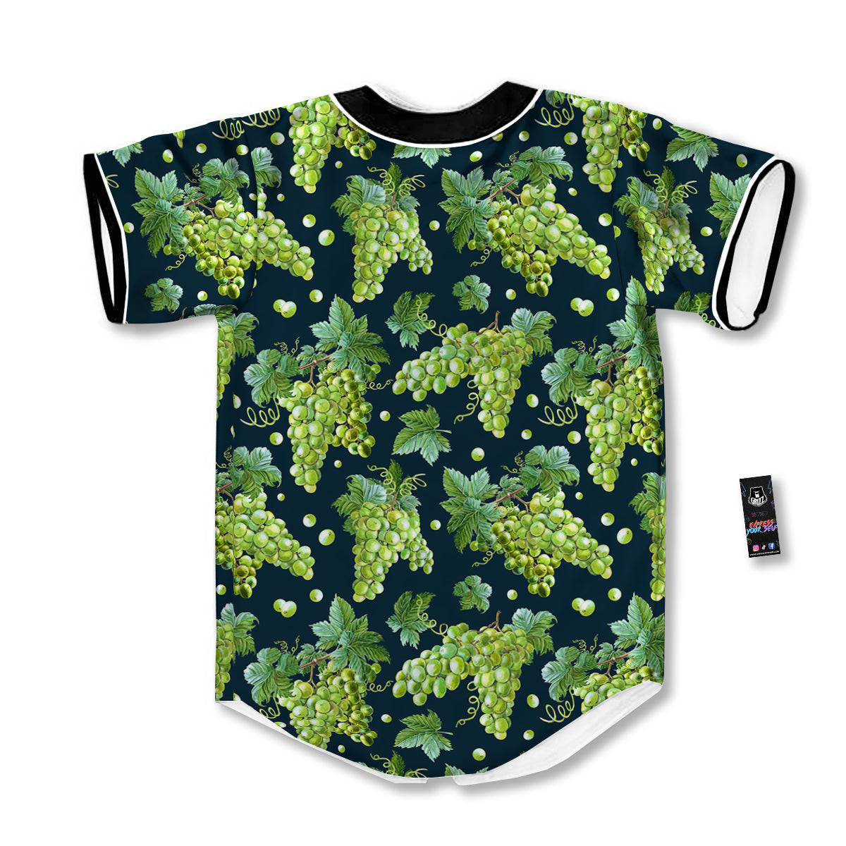 Grape Watercolor Print Pattern Baseball Jersey-grizzshop
