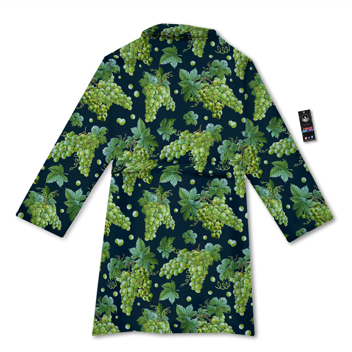 Grape Watercolor Print Pattern Bathrobe-grizzshop